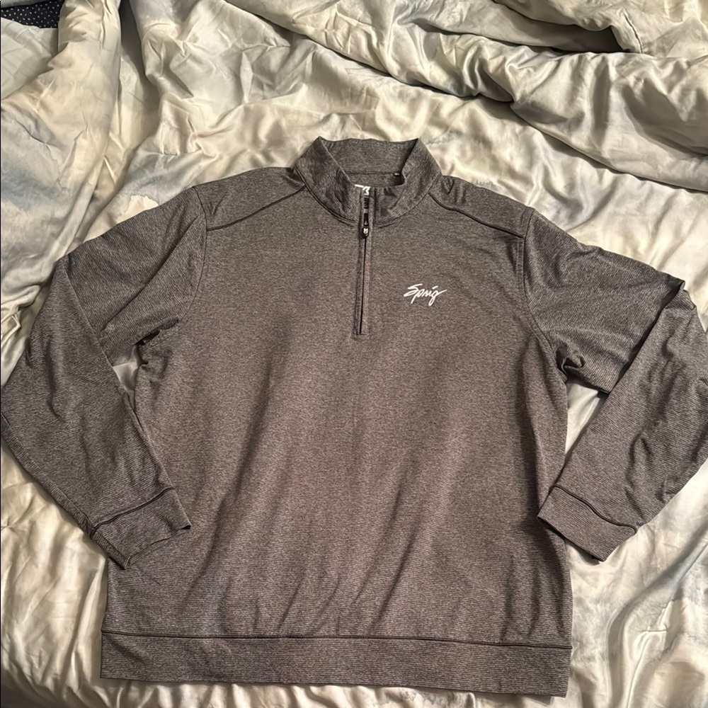 Cutter & Buck Gray Zip Up Sweater With CB DryTec 50 UPF Technology